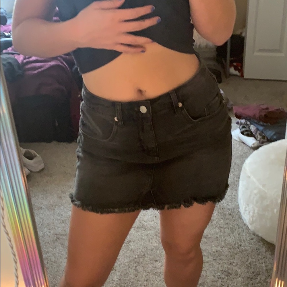 black denim skirt